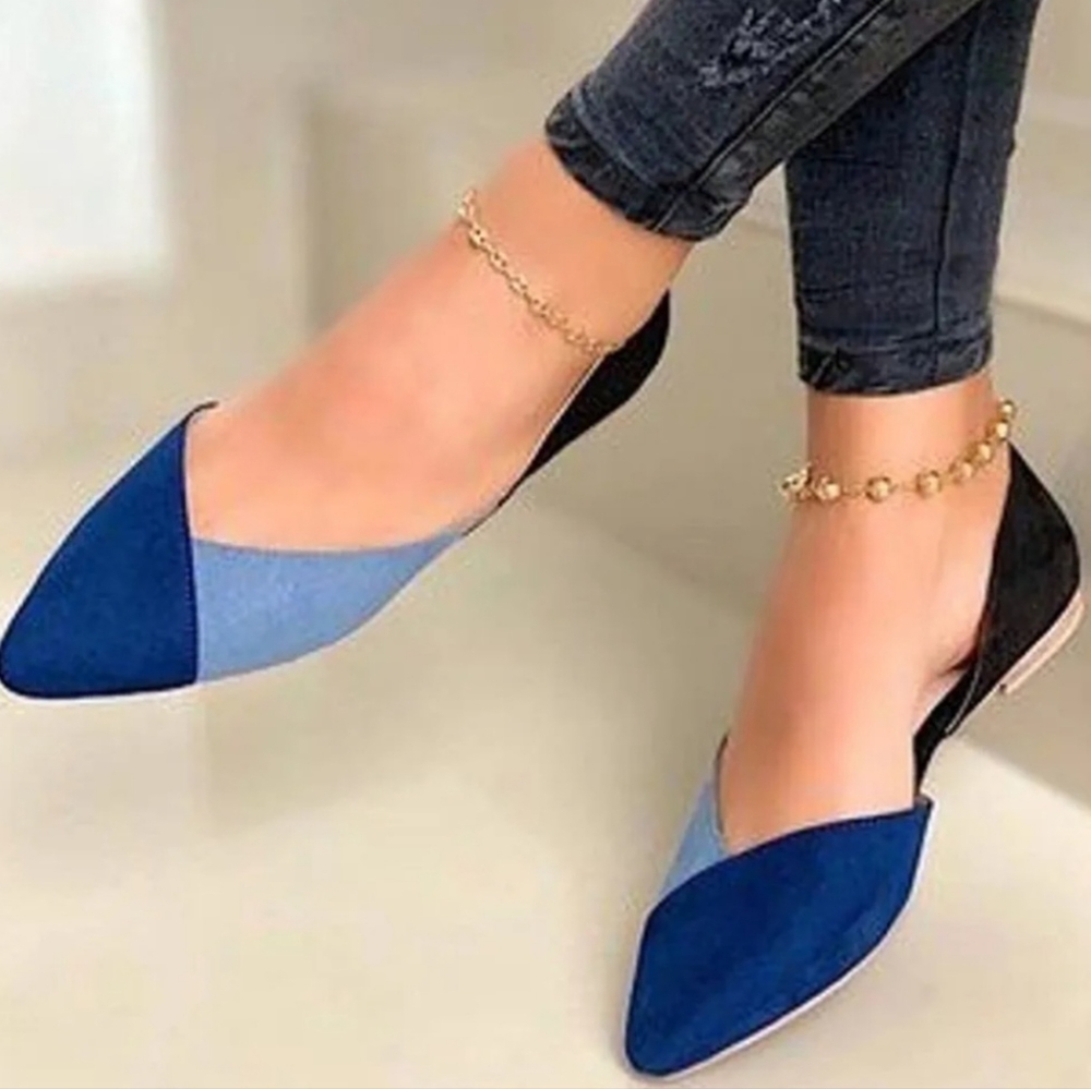 MINETOM SUEDE SLIP ON FLATS!! 🖤🩵💙